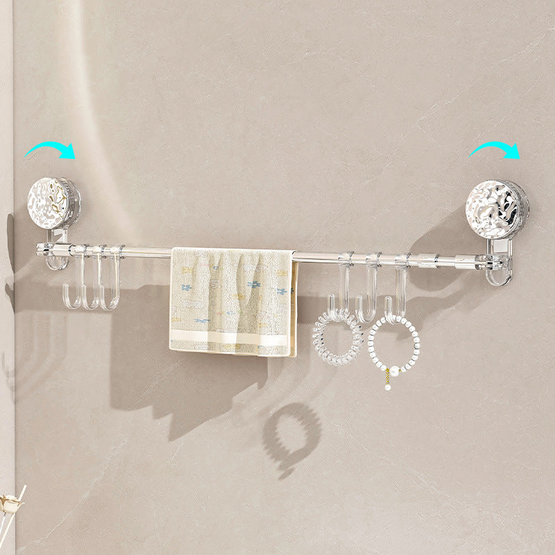 EasyHang | Boorvrije wandbevestigde handdoekstang met haken – Zelfklevende badkamerhanger