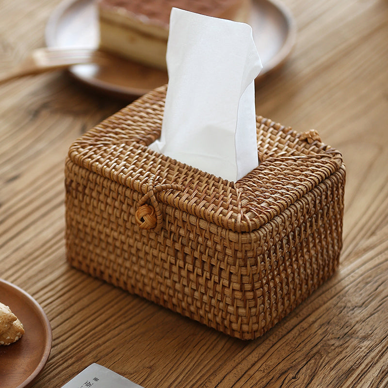 WeaveBox | Rotan tissue box - Natuurlijke rieten decoratieve houder voor woonkamer & badkamer