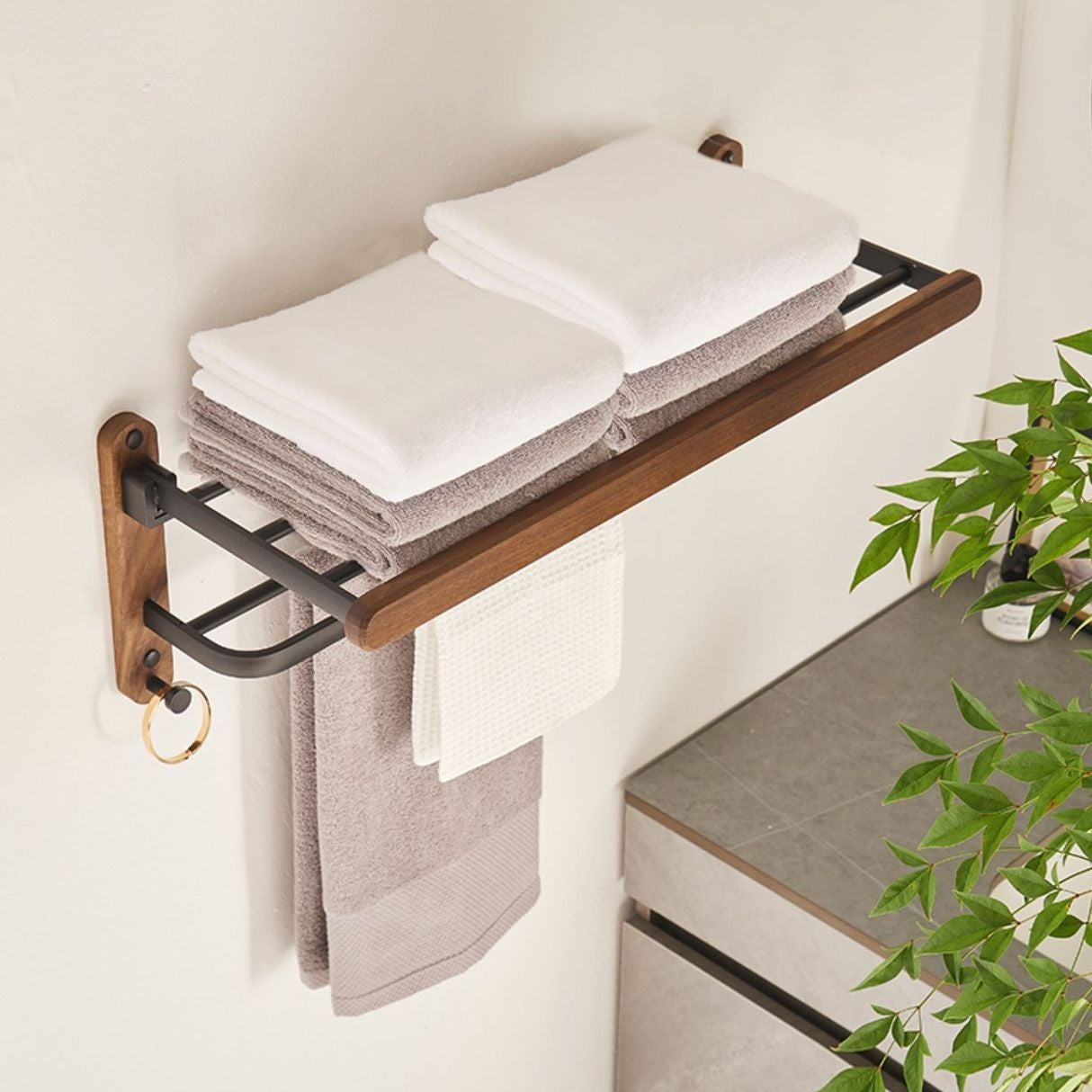 TowelTrove | Rustieke luxe handdoekhouder voor badkameropbergers & decor