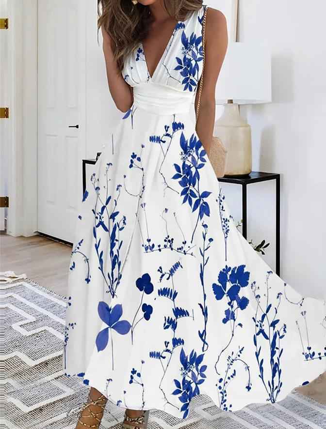 Jelya | Bloemen maxi-jurk voor dames – elegante boho lange jurk