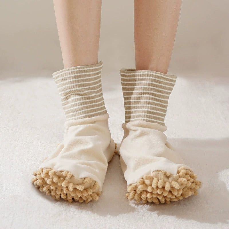 MopSocks | Zachte microvezel schoonmaaksloffen – Wasbare vloer stofmop-schoenen voor het reinigen