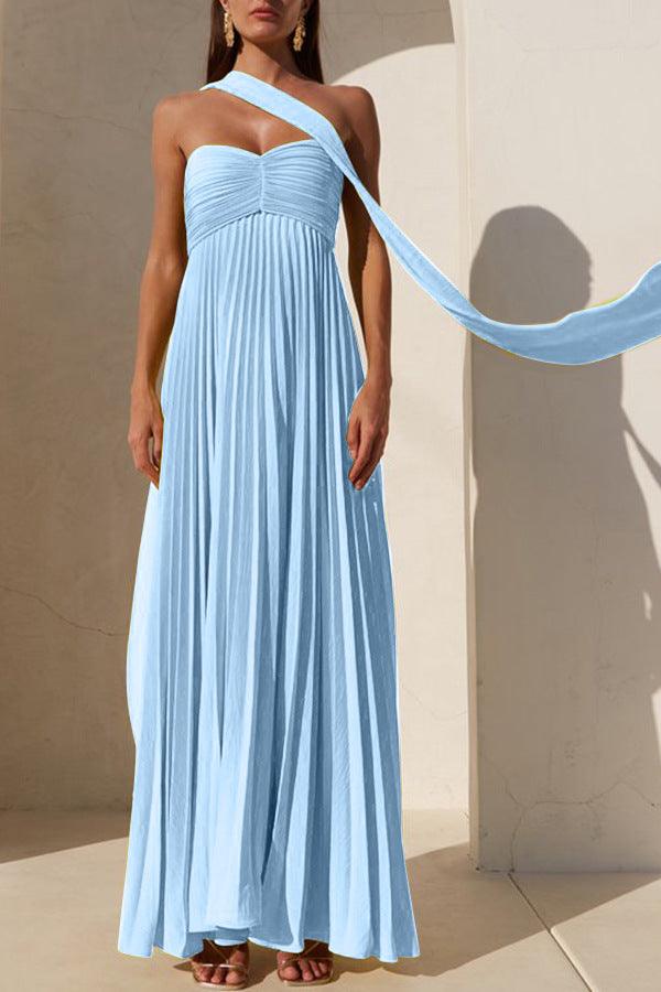 Vanelia | Elegante buisjurk voor dames – Strapless avondjurk met plooien