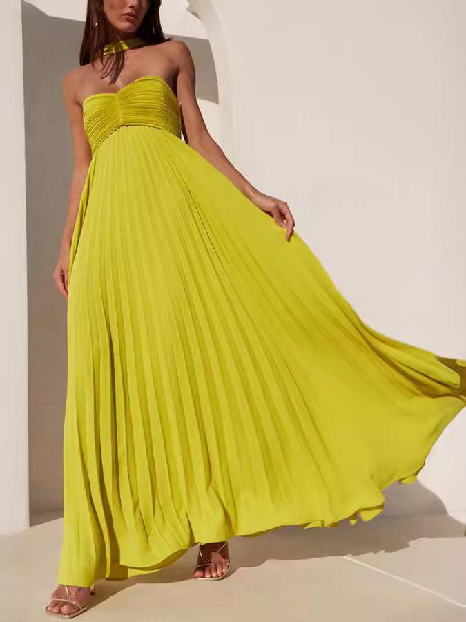 Vanelia | Elegante buisjurk voor dames – Strapless avondjurk met plooien