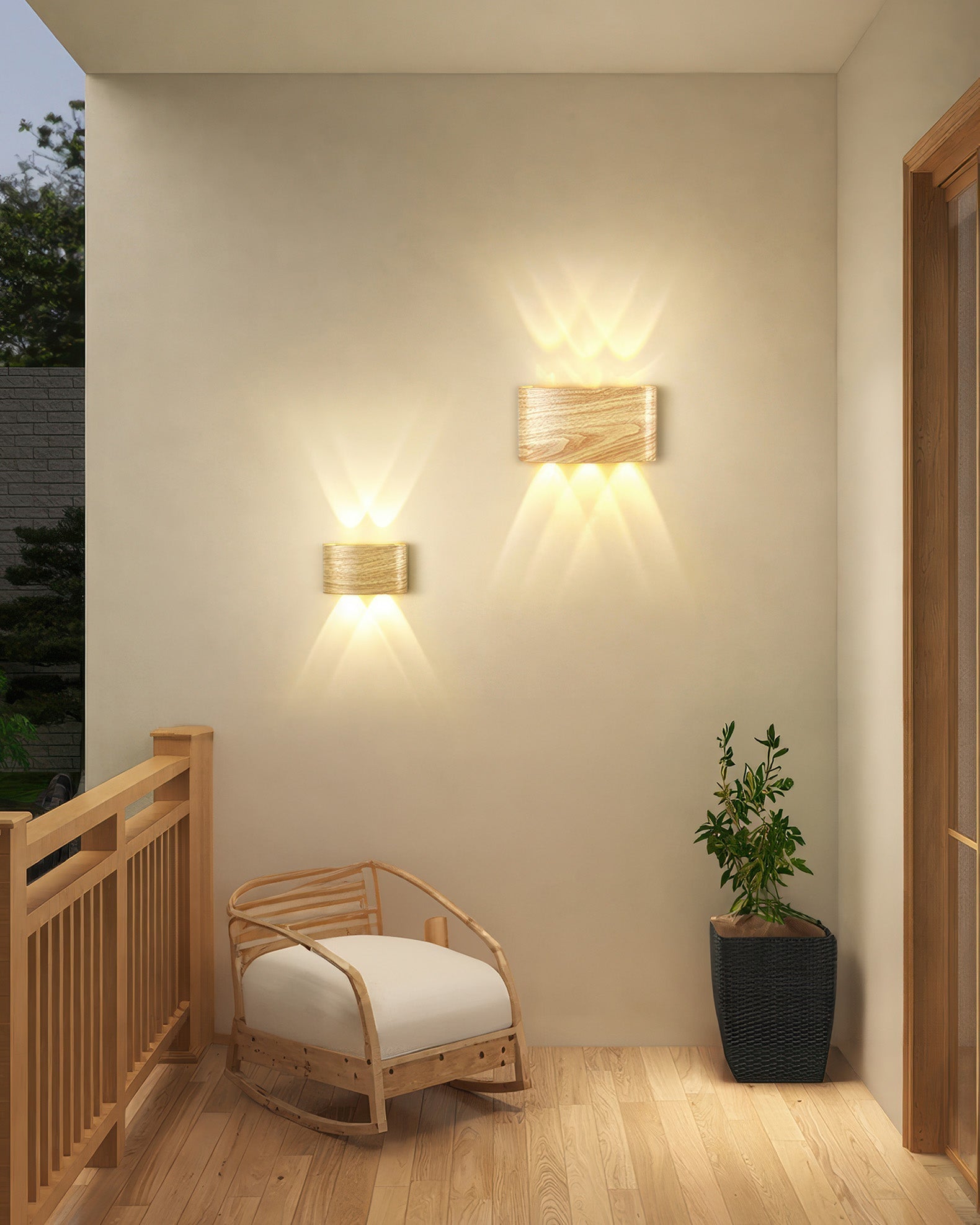 WoodVista | Moderne elegantie houten wandlamp