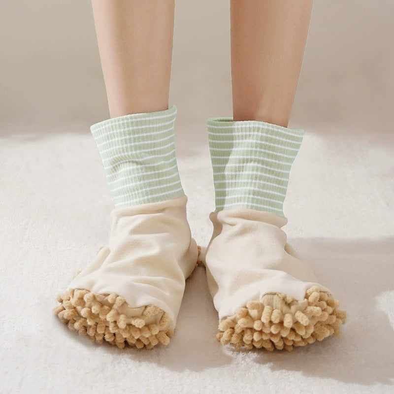 MopSocks | Zachte microvezel schoonmaaksloffen – Wasbare vloer stofmop-schoenen voor het reinigen
