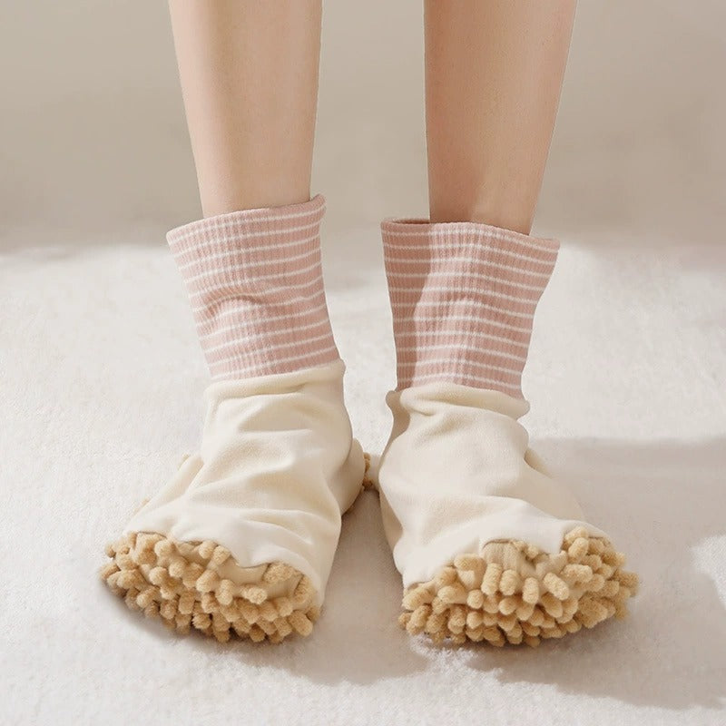 MopSocks | Zachte microvezel schoonmaaksloffen – Wasbare vloer stofmop-schoenen voor het reinigen