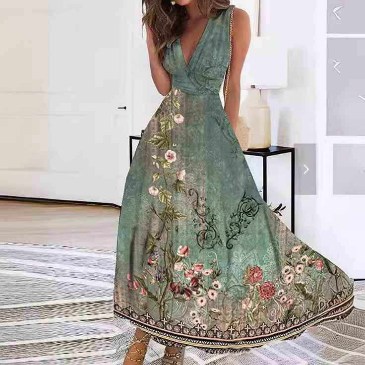 Jelya | Bloemen maxi-jurk voor dames – elegante boho lange jurk