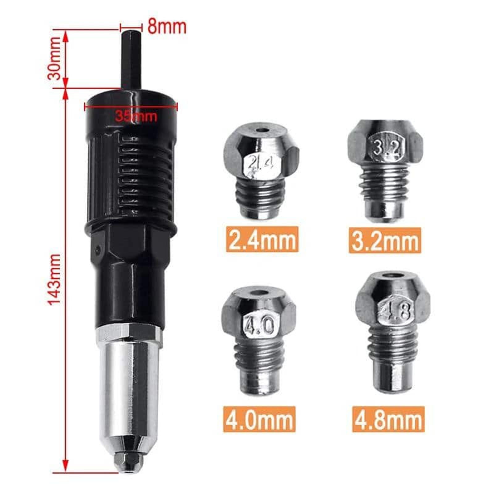 QuickRivet | Klinknageladapterkit – Sterk, universeel en compatibel met klinknagelpistolen