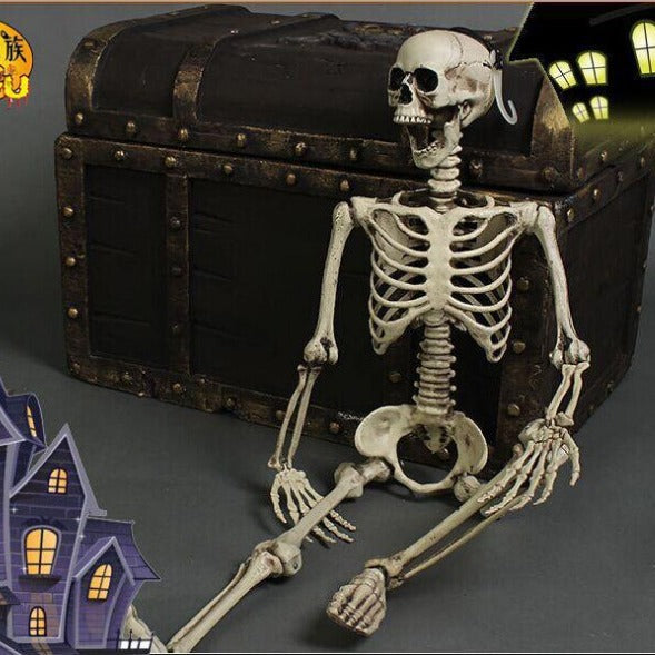 GhoulGuard | 170 cm levensgroot Halloween-skelet – beweegbare tuindecoratie voor een spookachtig spookhuis en tuin