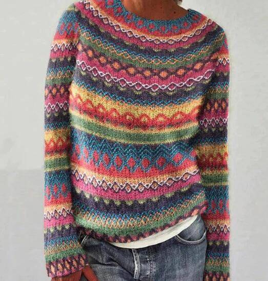 Kiana | Dames Multicolor Trui – Comfortabele Gebreide Pullover