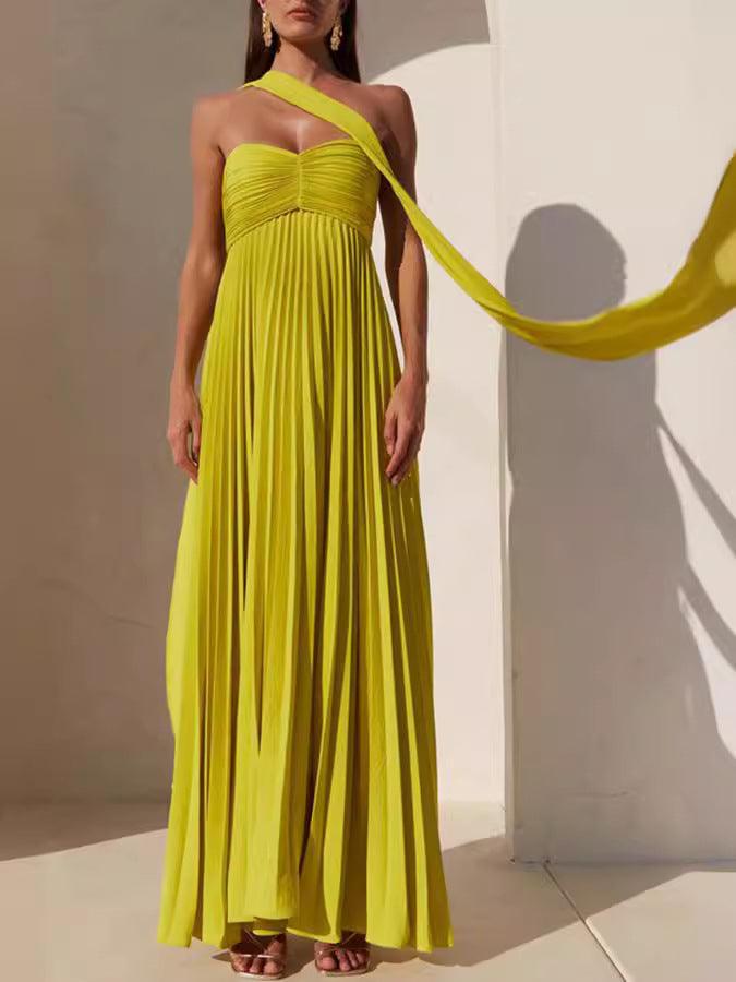 Vanelia | Elegante buisjurk voor dames – Strapless avondjurk met plooien