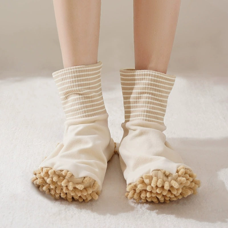 MopSocks | Zachte microvezel schoonmaaksloffen – Wasbare vloer stofmop-schoenen voor het reinigen