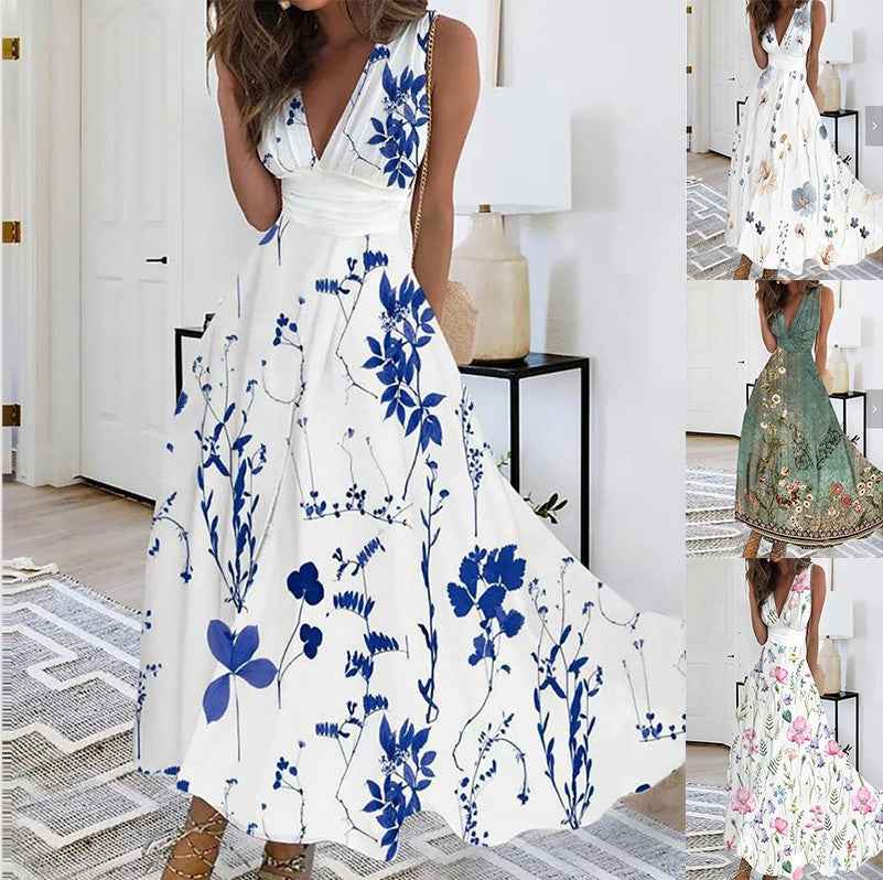Jelya | Bloemen maxi-jurk voor dames – elegante boho lange jurk
