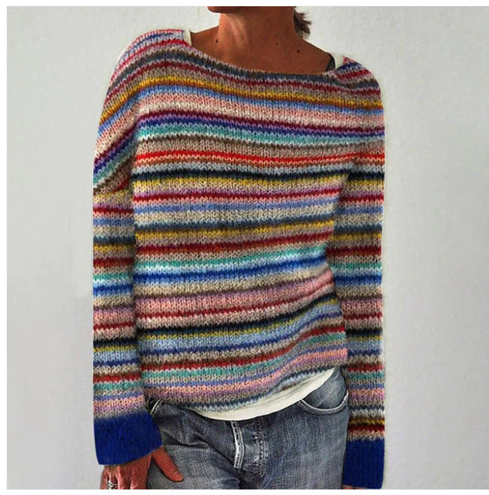 Kiana | Dames Multicolor Trui – Comfortabele Gebreide Pullover
