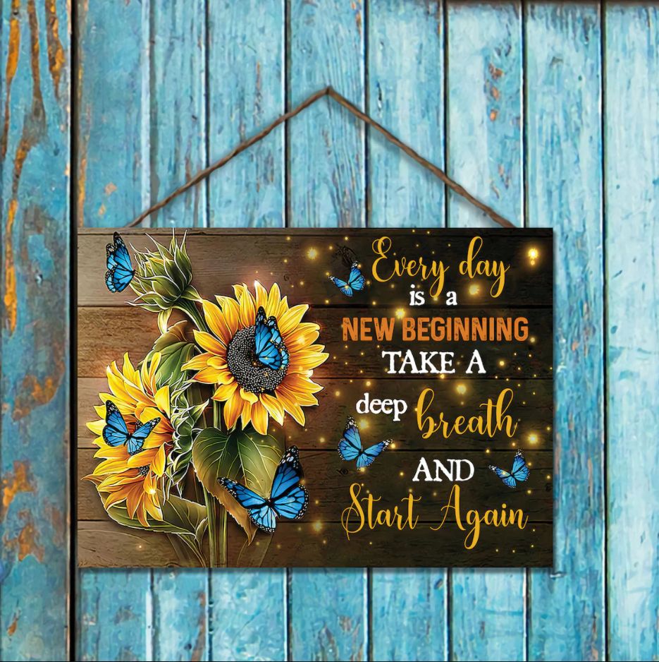 FlutterBloom | Vlinder- en Zonnebloemen Wandkunst Canvas Schilderij met Houten Lijst