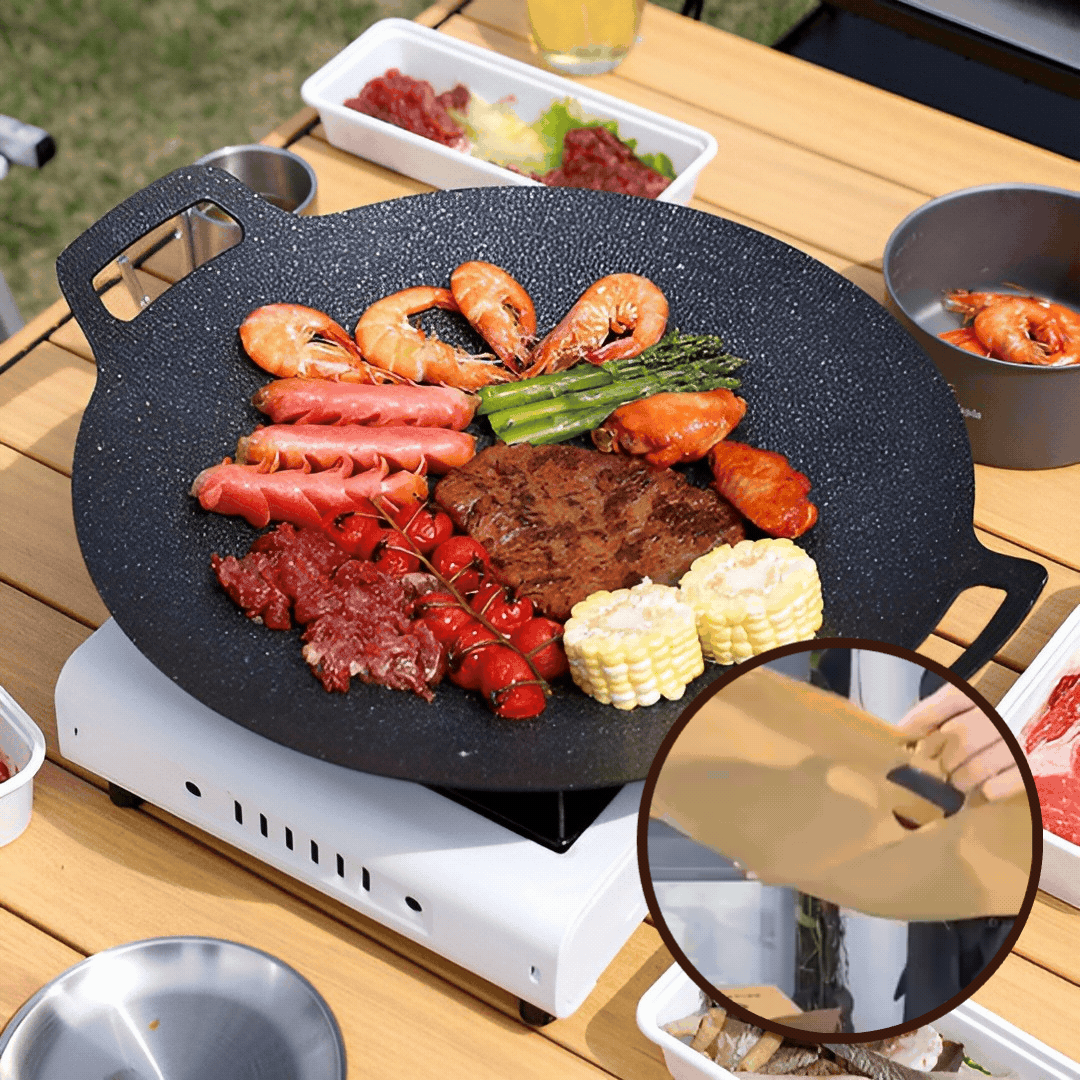 GrillaRock | Grillpan met antiaanbaklaag - geschikt voor inductie, rookvrij grillen