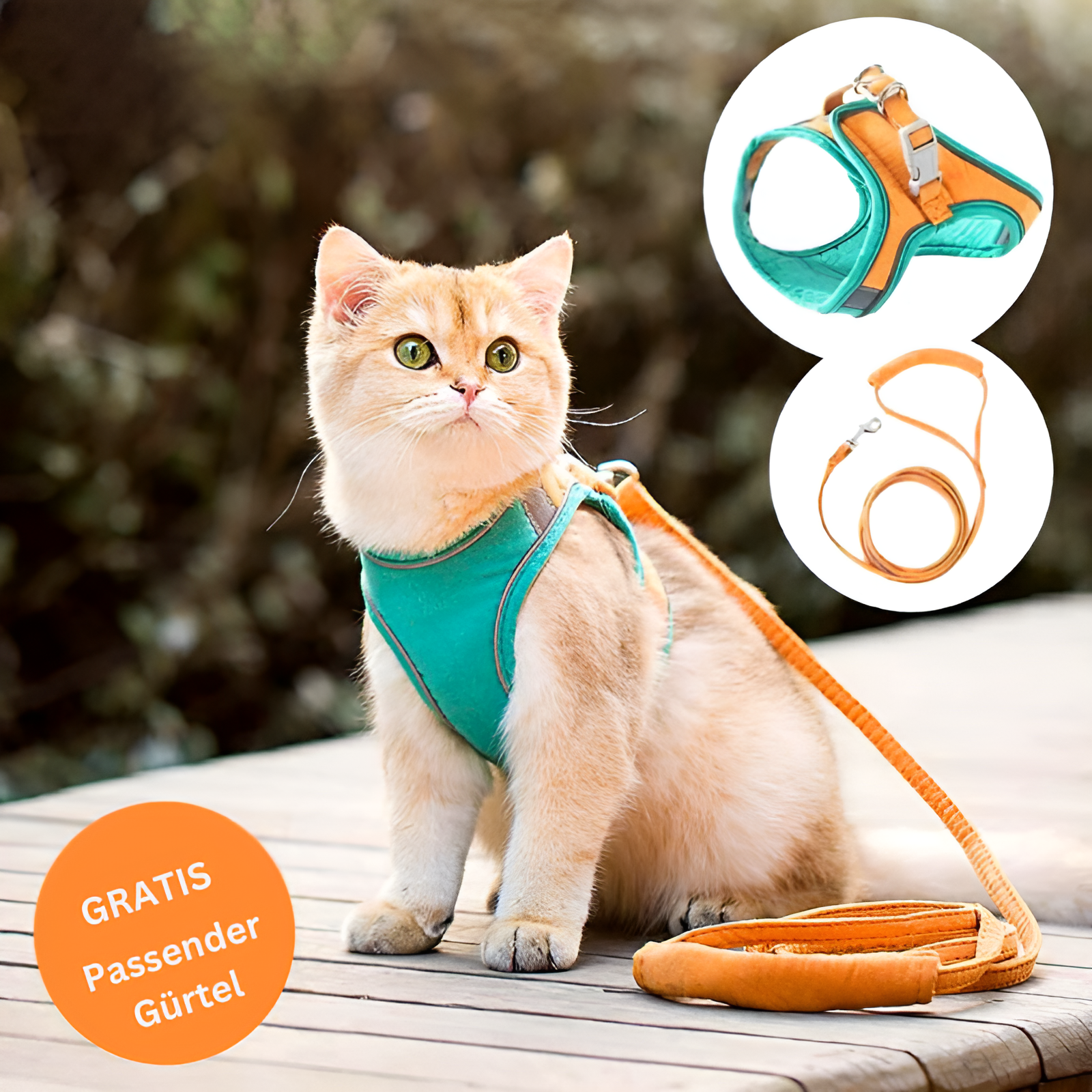 ShineHarness | Comfortabel kattenharnas met reflecterende strepen voor veilige nachtelijke wandelingen
