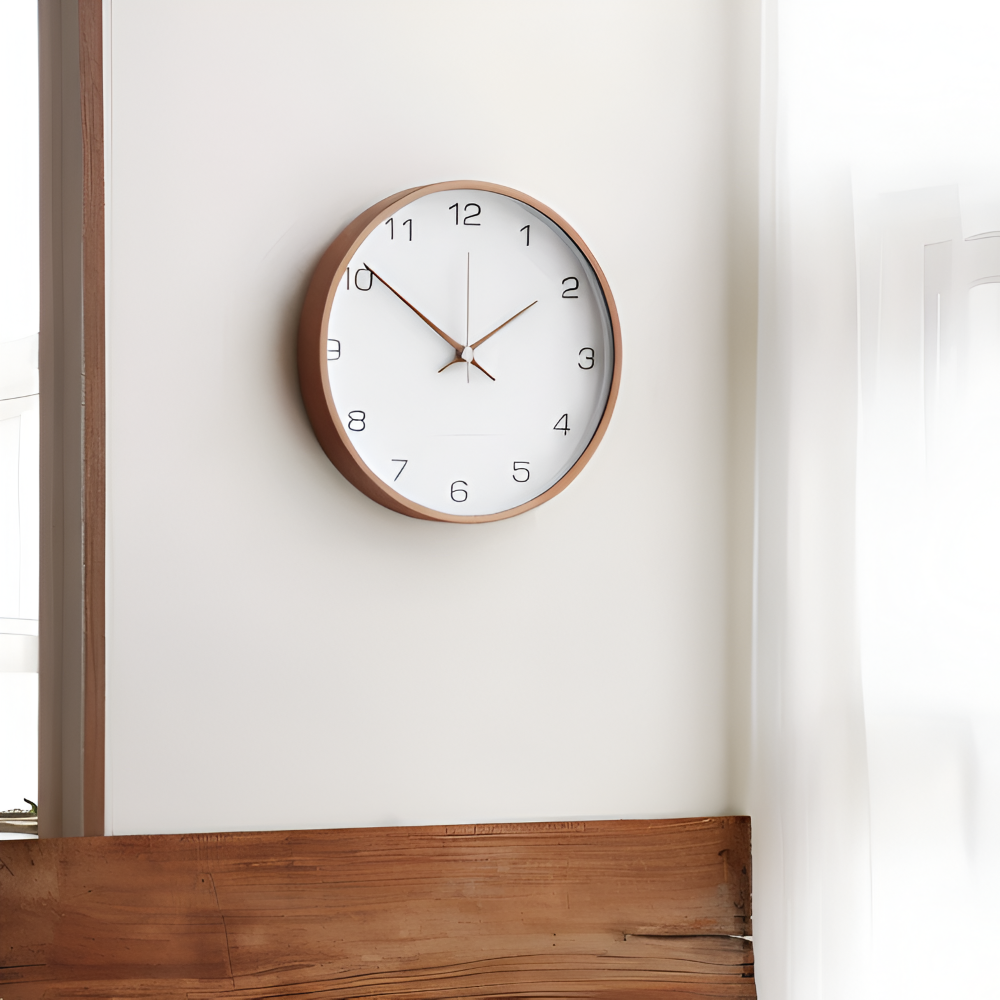CircleHour | Klassieke ronde wandklok van 25 cm – Woondecoratie voor woonkamer en slaapkamer