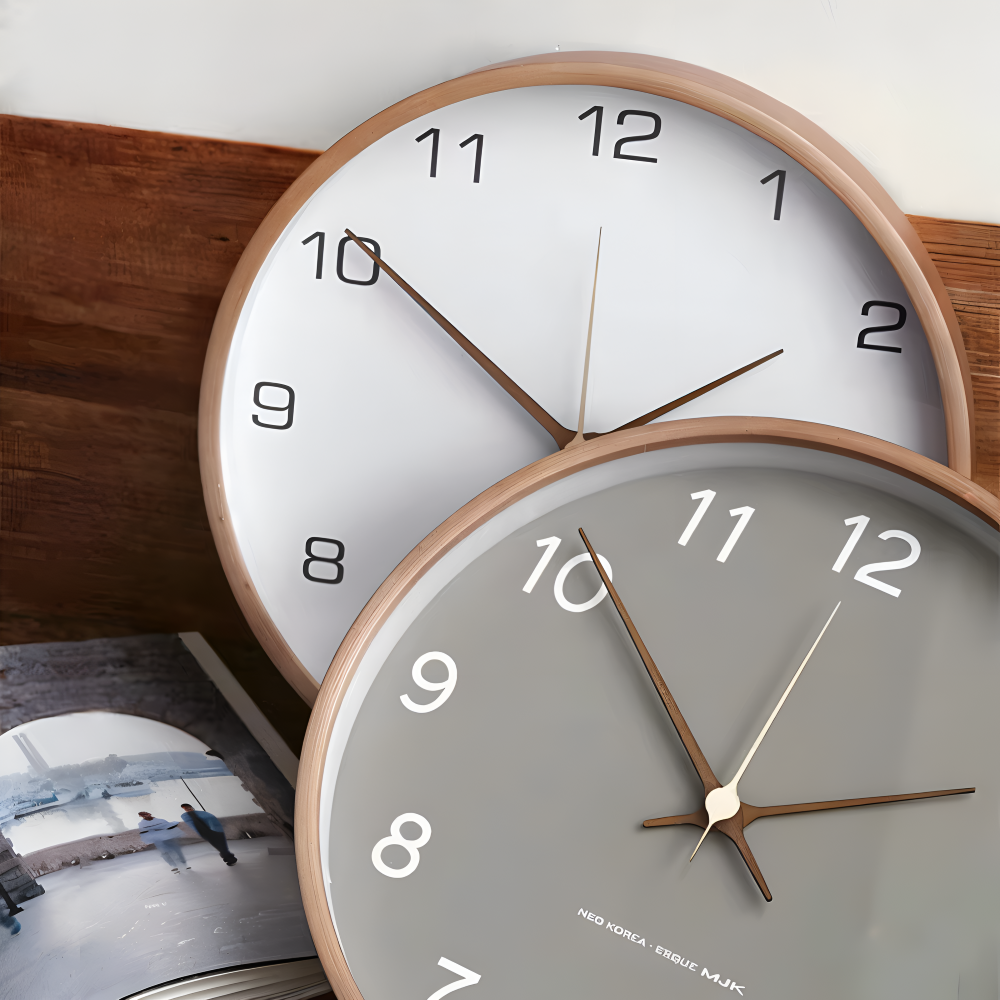 CircleHour | Klassieke ronde wandklok van 25 cm – Woondecoratie voor woonkamer en slaapkamer