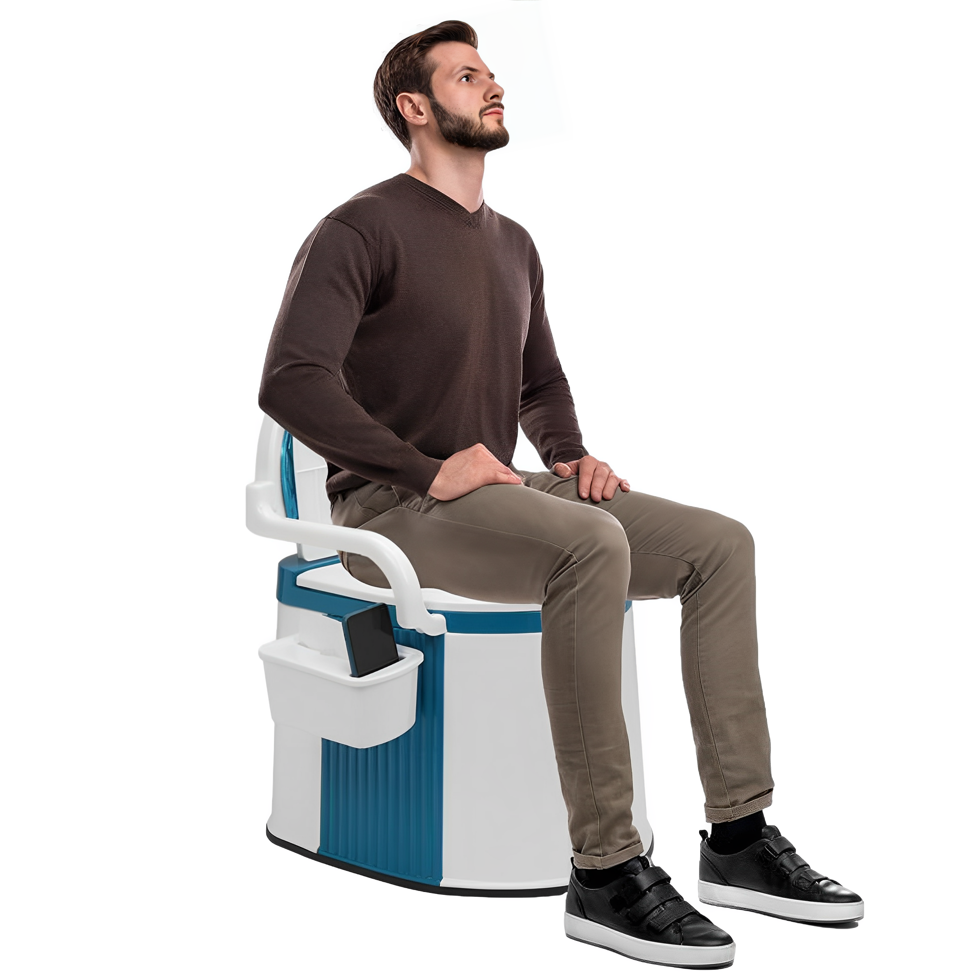 ComforLoo | Draagbaar toilet voor volwassenen en ouderen - 5 Gallon Commode met deksel, handgrepen en rugleuning