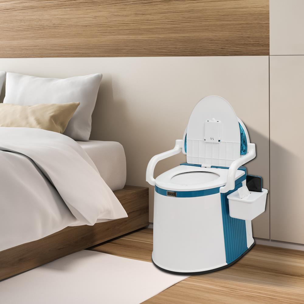 ComforLoo | Draagbaar toilet voor volwassenen en ouderen - 5 Gallon Commode met deksel, handgrepen en rugleuning