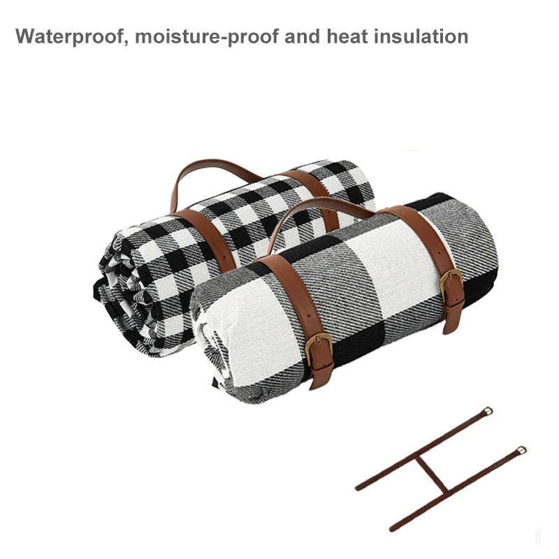 Picniq | Opvouwbare waterdichte picknickdeken met geruit ontwerp – Outdoor reismat