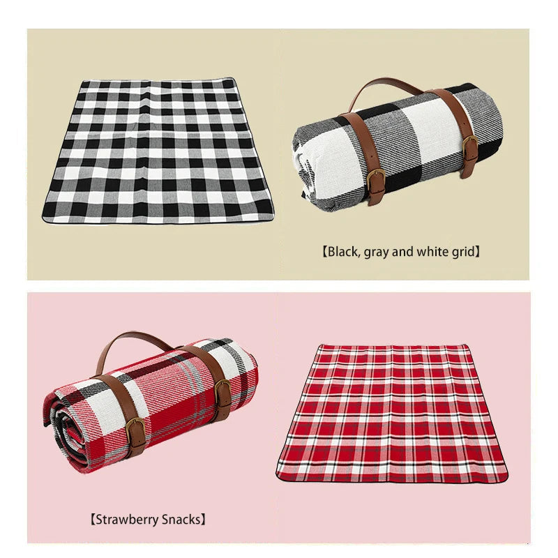 Picniq | Opvouwbare waterdichte picknickdeken met geruit ontwerp – Outdoor reismat