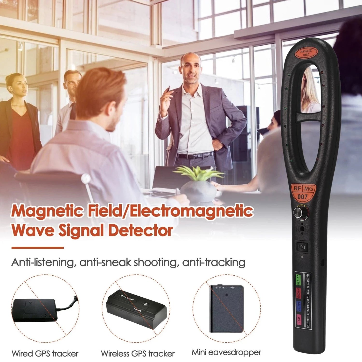 TrackScan | GPS-tracker detector – Anti-trackingapparaat, draadloze spionagetrackerzoeker