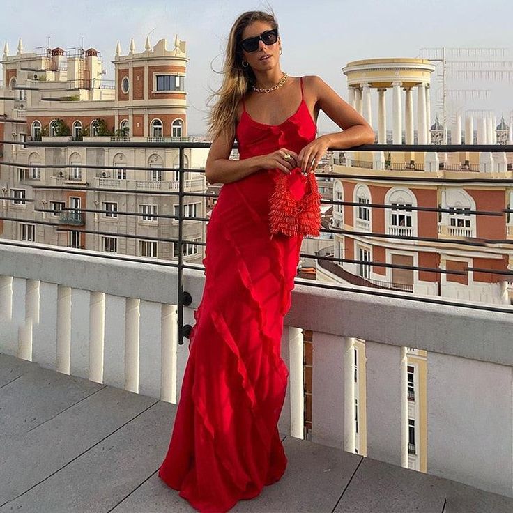 Zolie | Maxijurk met ruches voor dames – Elegante, soepel vallende lange jurk