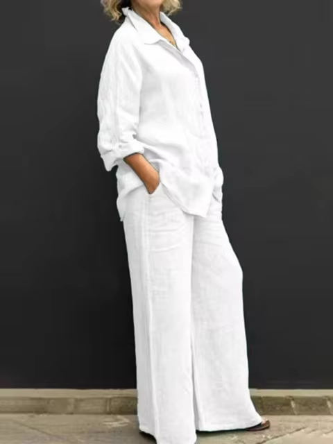 Yalia | Linnen set voor dames – Vintage, nonchalante zomeroutfit