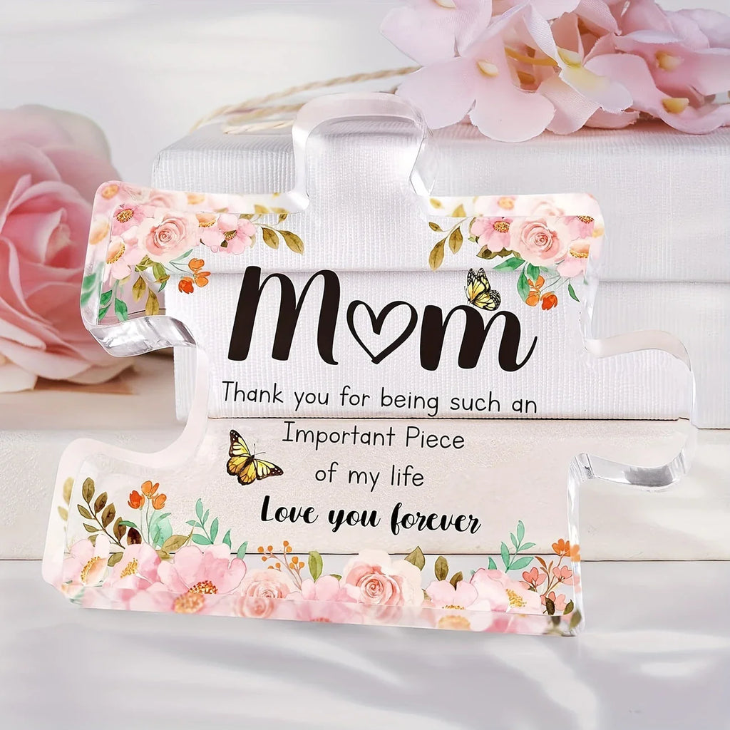 MomPiece | Acryl Puzzelstuk - Hartelijk Moederdagcadeau met Persoonlijke Boodschap