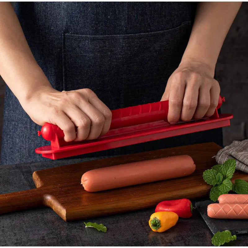 CrissCut | Roestvrijstalen en ABS hotdogsnijder - Perfecte kriskras ruitvormige snijder