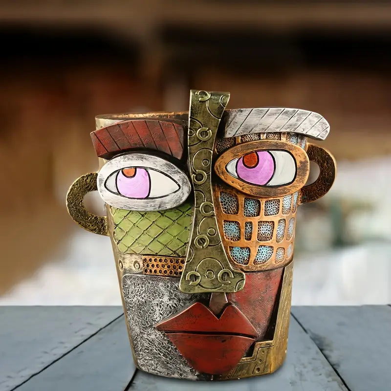 Facette | Abstracte plantenbak voor kamerplanten, moderne keramische pot, decoratieve sculptuur