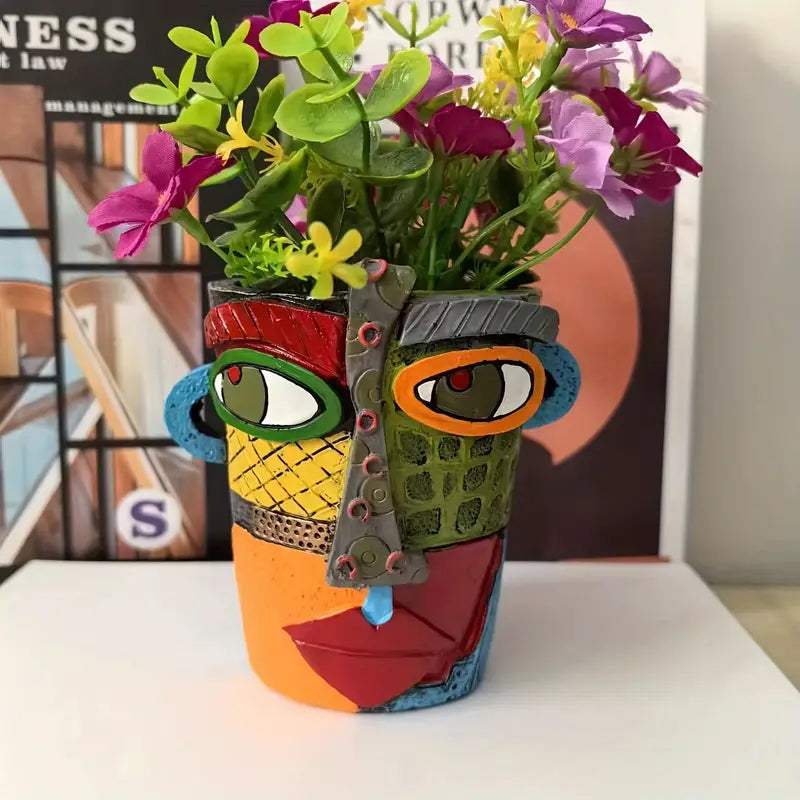 Facette | Abstracte plantenbak voor kamerplanten, moderne keramische pot, decoratieve sculptuur