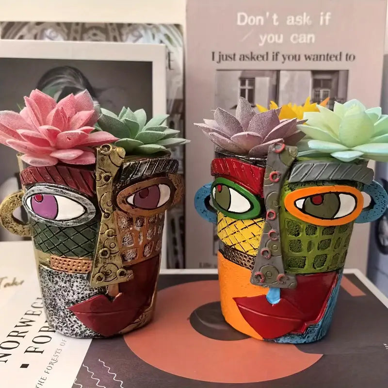 Facette | Abstracte plantenbak voor kamerplanten, moderne keramische pot, decoratieve sculptuur