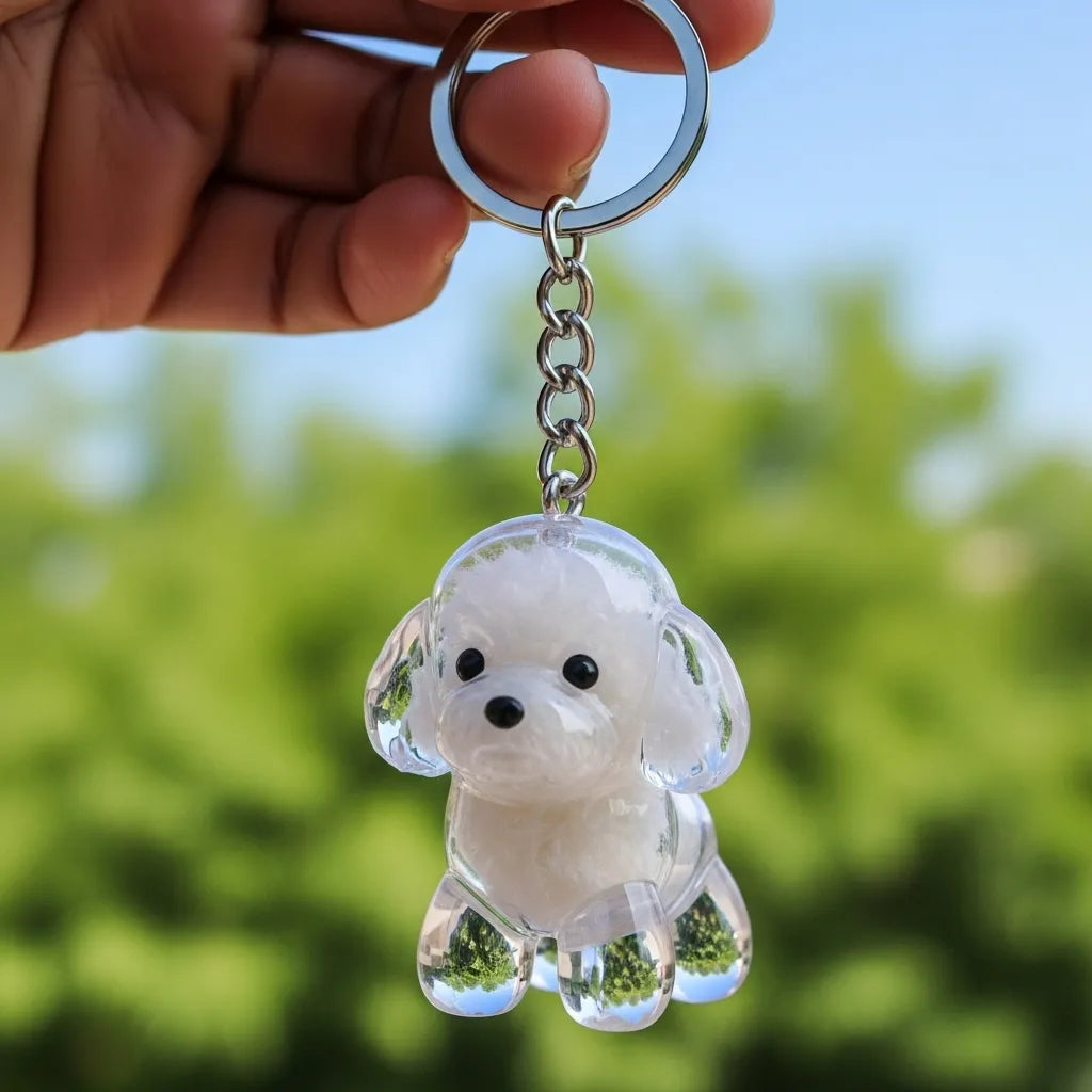 PawCharm | Hondvormige sleutelhanger als aandenken, gepersonaliseerd aandenken aan uw huisdier