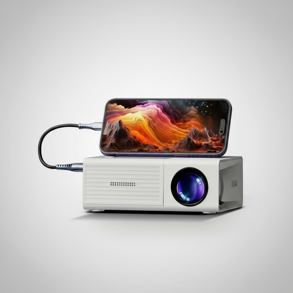 CineVault | Draagbare mini HD LED-projector, 3000 lumen, voor thuis en buiten