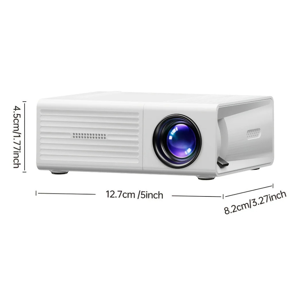 CineVault | Draagbare mini HD LED-projector, 3000 lumen, voor thuis en buiten