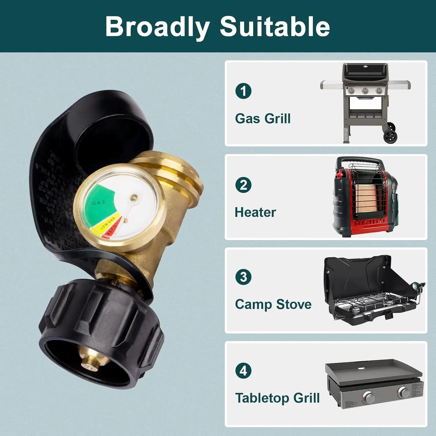 GaugeMate | Propaantankmeter – kleurgecodeerd, messing, eenvoudig te installeren