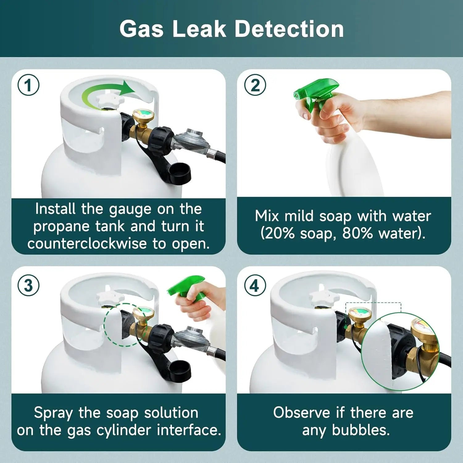 GaugeMate | Propaantankmeter – kleurgecodeerd, messing, eenvoudig te installeren