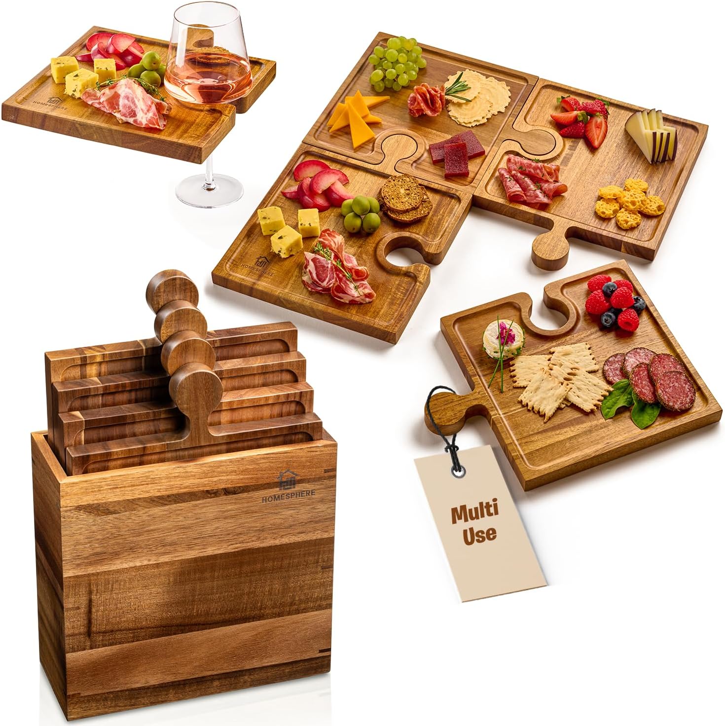 Snackara | Modulaire charcuterie- en aperitiefschaal voor wijn, kaas en feestjes