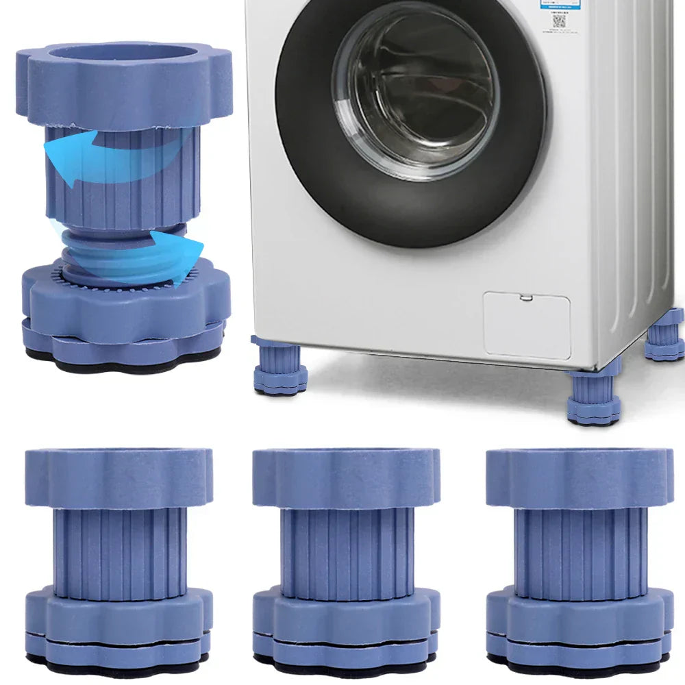 CalmPads | Verstelbare anti-vibratie wasmachinepads, 4 stuks, geluids- en bewegingsreductie,