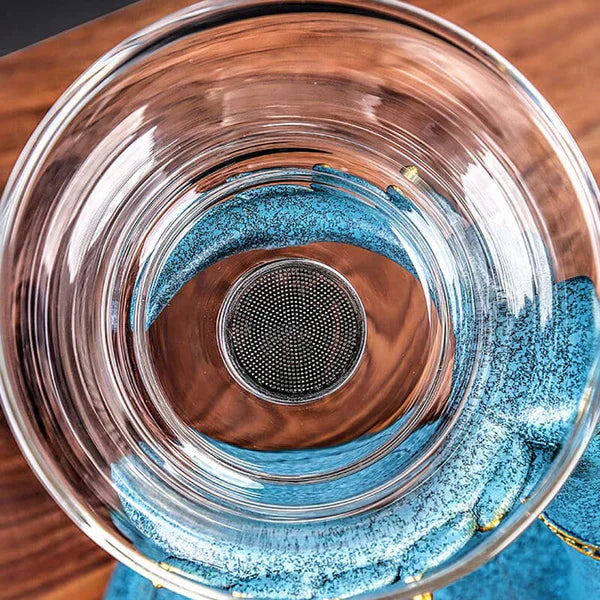 InfuZen | Artistiek glazen theeservies met thee-ei - voor kruidenthee en losse thee