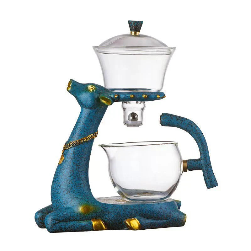 InfuZen | Artistiek glazen theeservies met thee-ei - voor kruidenthee en losse thee