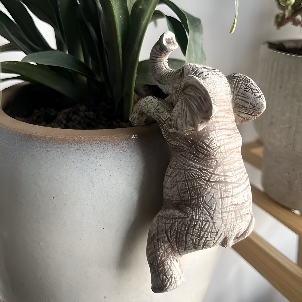 TuskyHanger | Harsen olifant plantenhanger – Hangende potdecoratie voor tuin, huis