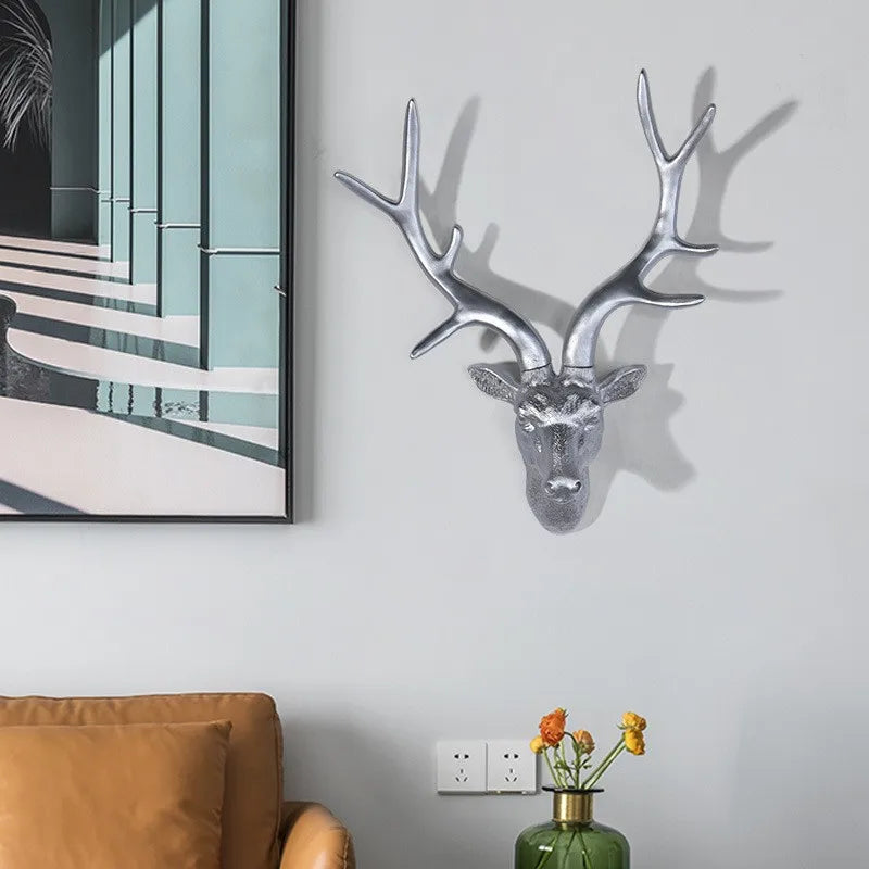 Deercrest | Rustieke Hertenkop Muurdecoratie - 3D Opgezette Dierentrofee, Boerderij Lodge Muurkunst