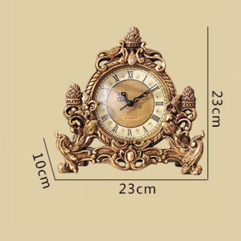 HeritageTick | Antieke decoratieve tafelklok van hars
