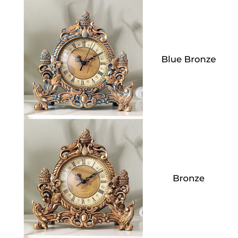 HeritageTick | Antieke decoratieve tafelklok van hars