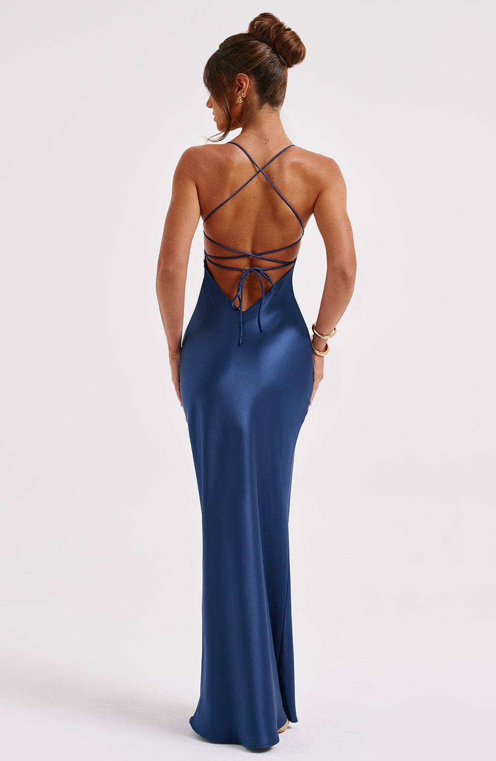 Nyxie| Satijnen bodycon-maxi-jurk voor dames – Elegante feestjurk van stretchstof