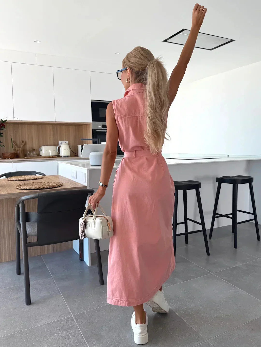 Lixy | Denim maxi-jurk voor dames – Chique, mouwloze, lange vrijetijdsjurk